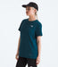 The North Face Womens Adventure Tee Blue Moss being worn by model studio image side