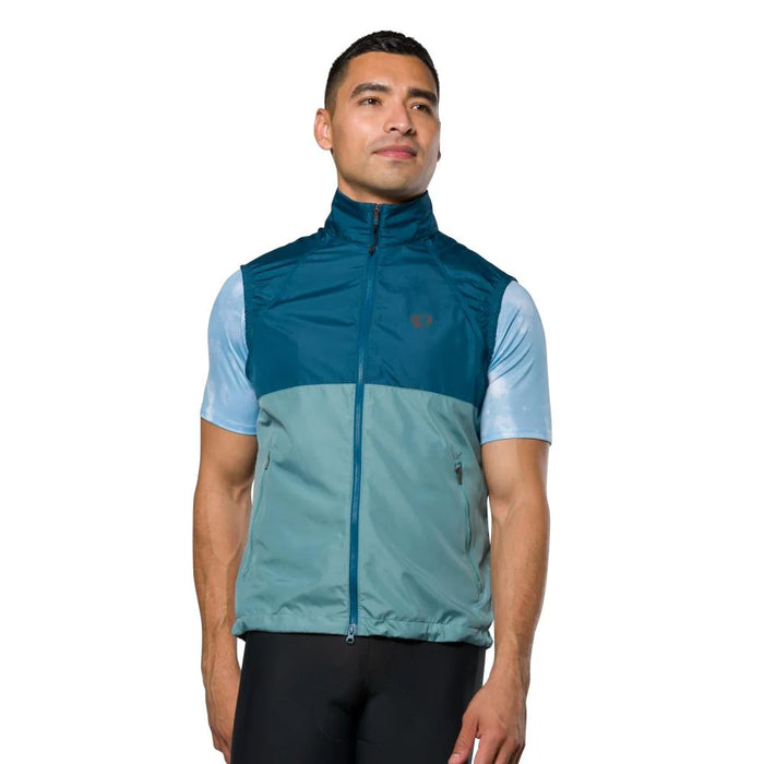 Pearl Izumi Mens Quest Barrier Convertible Jacket Nightfall Arctic, studio photo front view, no sleeves