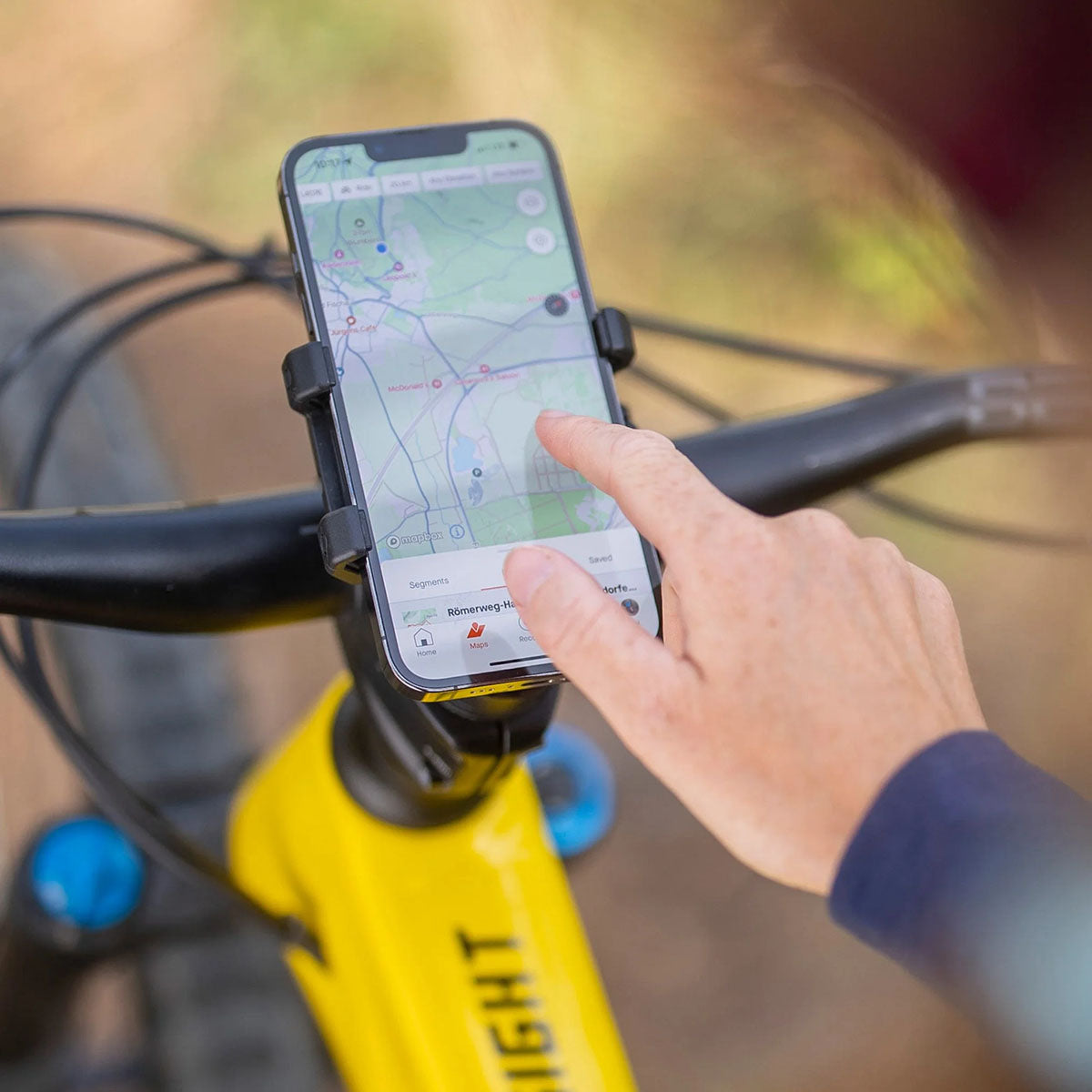 SP Connect Bike Bundle with Universal Bike Mount and Universal Phone Clamp, on bike view