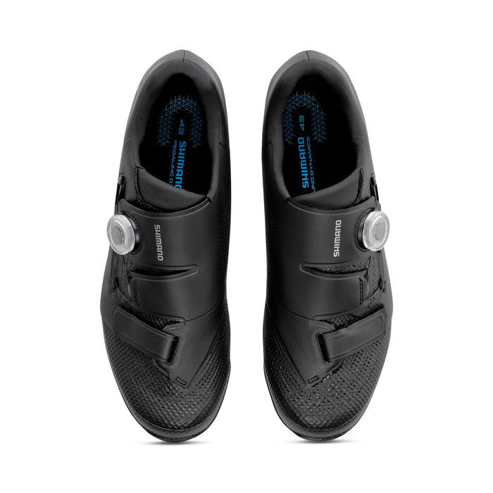 Shimano XC502 Bicycle Shoes Black, studio top view