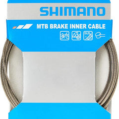 Shimano MTB Steel Inner Brake Cable 1.6 x 2050mm Single, showing the cable inside the packaging.