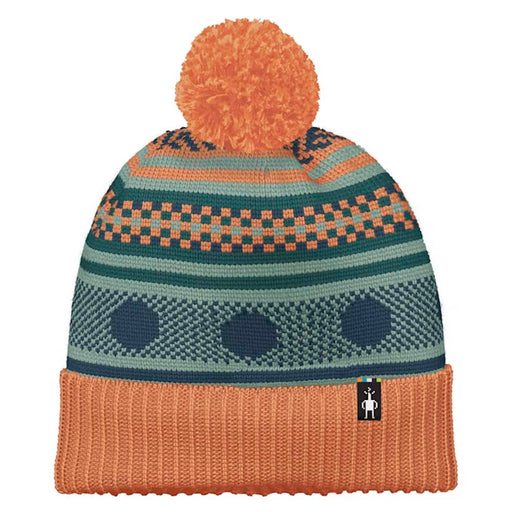 Smartwool Fairisle Fleece Lined Beanie in Apricot, studio front view