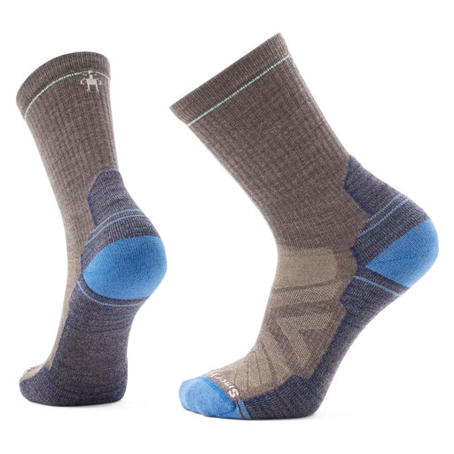 Smartwool Hike Light Cushion Crew Socks Taupe Laguna Blue, studio Photo