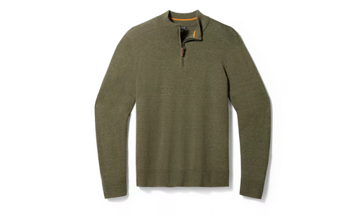 Smartwool Sparwood Half Zip Sweater Northwoods/Moss longsleeve quarter zip merino wool mens sweater for cold winter weather