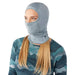 Smartwool Thermal Balaclava in Lead Heather, studio front quarter view, with model