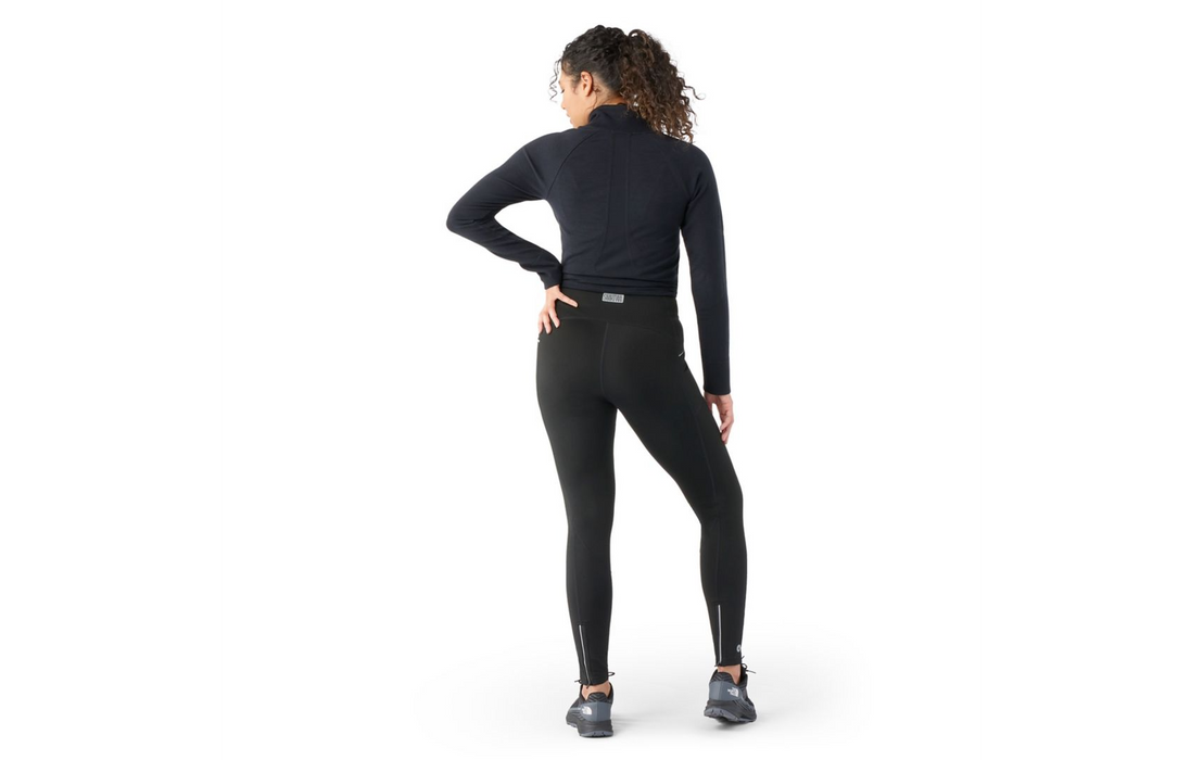 Smartwool Womens Active Fleece Wind Tight Black Back Model Studio Image