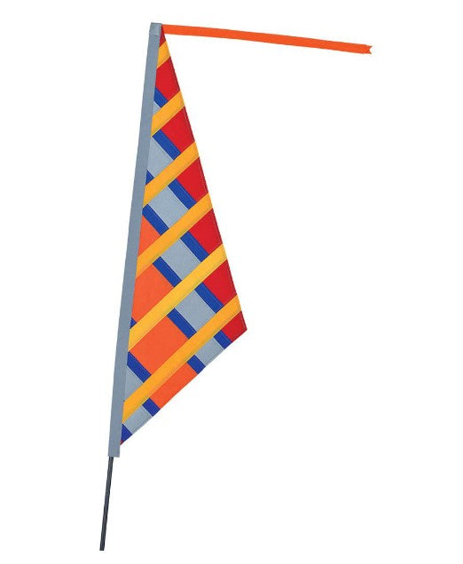 SoundWinds Reflective Sail Recumbent Bike Flag Yellow Orange Studio Image