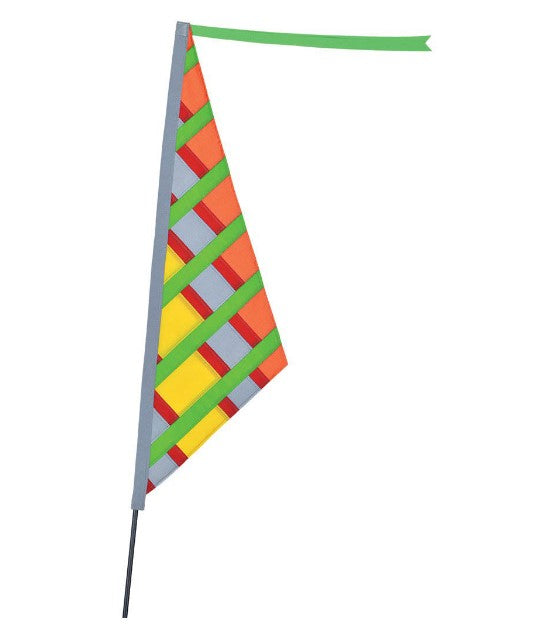 SoundWinds Reflective Sail Recumbent Bike Flag Green Studio Image