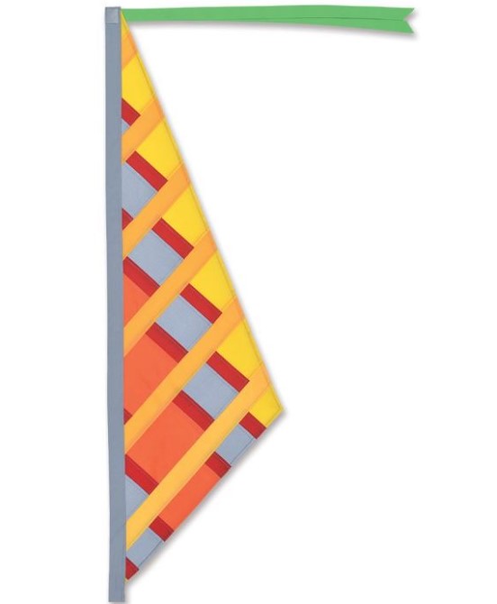 SoundWinds Reflective Sail Recumbent Bike Flag Yellow Green Studio Image