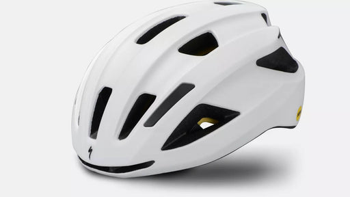 Specialized Align II Satin White Helmet studio image front quarter view