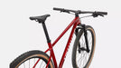 Specialized Chisel HT Comp Red Tint Fade/Silver/White studio image saddle and handlebars closeup