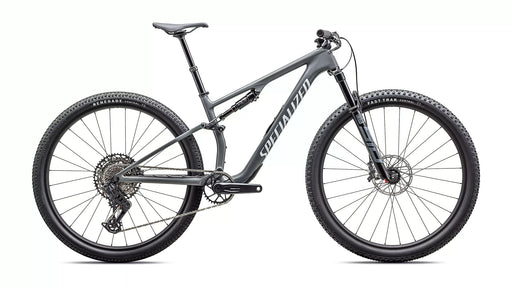 Specialized Epic 8 Comp Gloss Ashen Gray/ White, studio side view