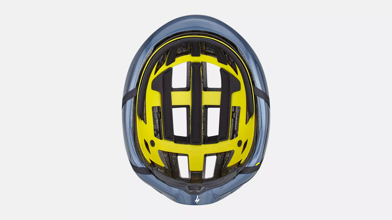 Specialized Loma Helmet Cast Blue Metallic studio image underside view
