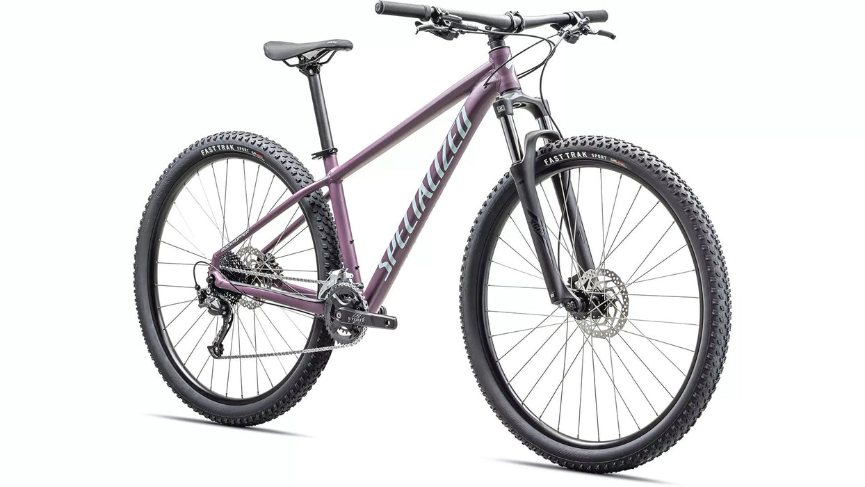 Specialized Rockhopper 27.5 Satin Cast Lilac / Sea Foam, studio front quarter view