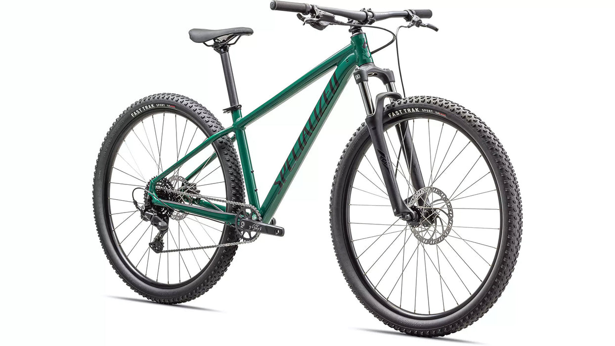 Specialized Rockhopper Sport 27.5 Pine Green / Obsidian, studio front quarter view