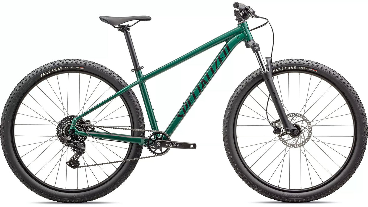 Specialized Rockhopper Sport 27.5 Pine Green / Obsidian, studio side view