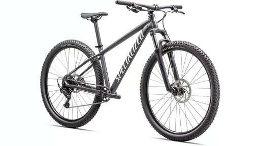 Specialized Rockhopper Sport 29 Satin Black Liquid Metal / White, studio front quarter view