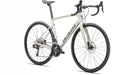 Specialized Roubaix Comp Road Bike with Future Shock in Pearl White/ Obsidian studio front quarter view