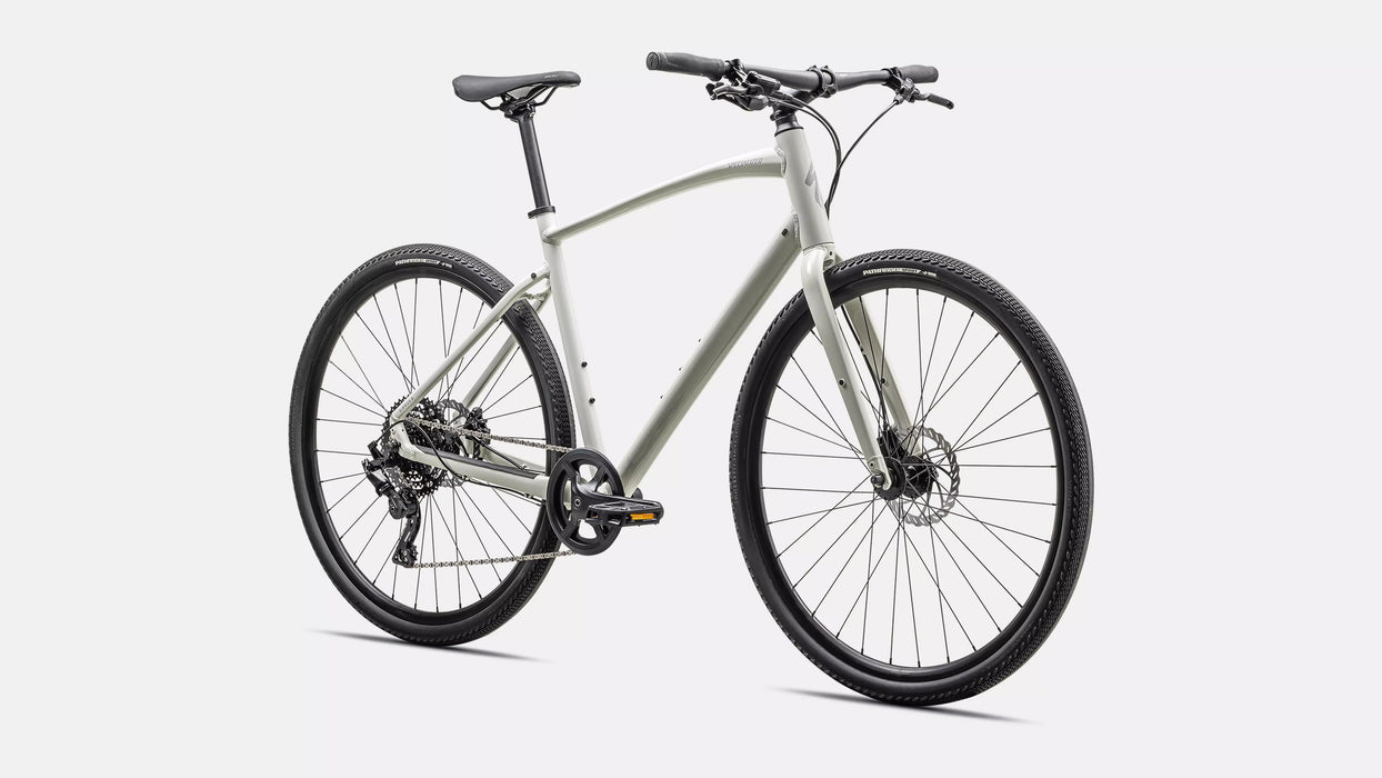 Specialized Sirrus X 2.0 Dune White / Dove Grey, studio front quarter view