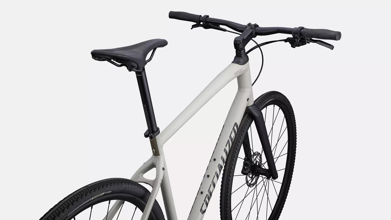 Specialized Sirrus X 4.0 White Mtn/Toupe/Black Reflex casual road bike studio image side angle