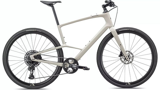Specialized Sirrus X 5.0 Cross Hybrid Bicycle Gloss White Mountains/Gunmetal side view