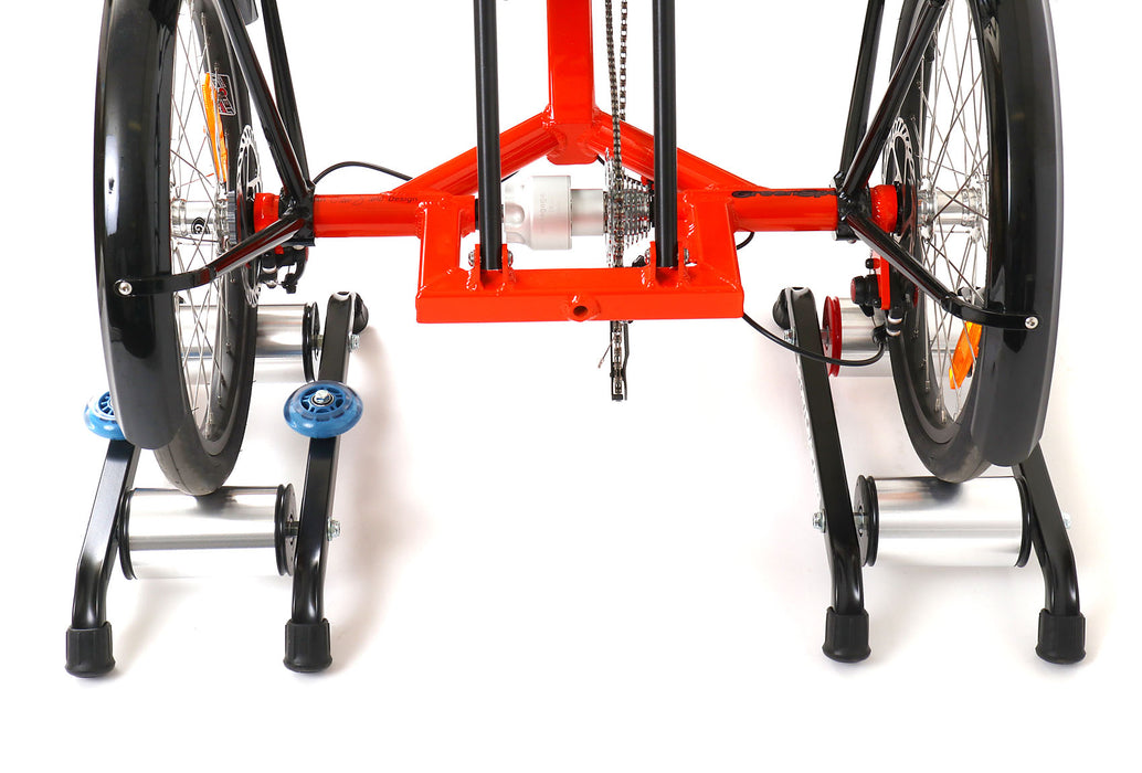 Sportcrafters Two-Wheel Drive Recumbent Trike Trainer Set rear view