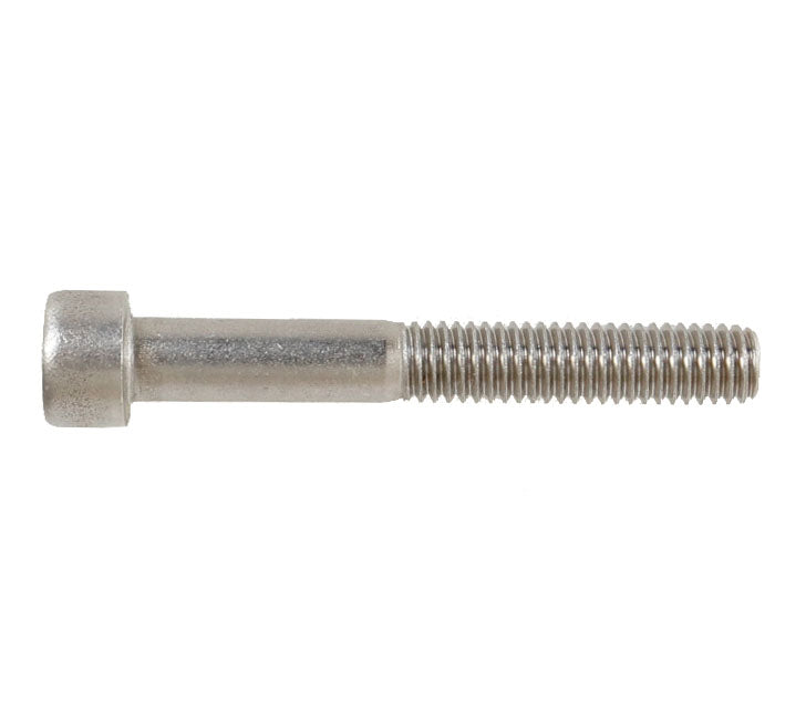 Stainless Steel Socket Head Screw M6 x 45mm x 1mm Thread, studio side view