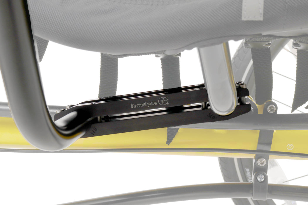 T-Cycle TerraTrike SeatSide Seat Mount Kit (Bottom of Seat) mounted to terratrike clamp closeup studio image