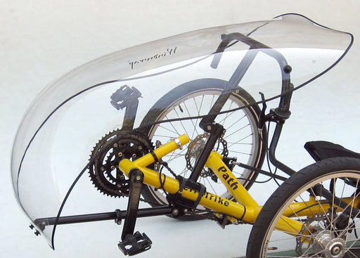 T-Cycle Windwrap Bubble WINTR Clear Fairing mounted to trike studio image