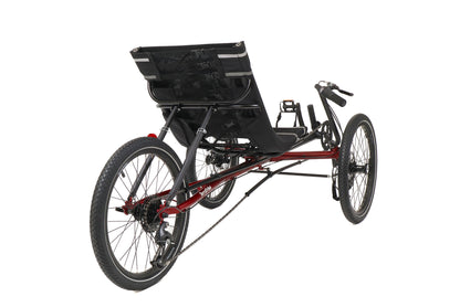 TerraTrike Maverick Sangria Trike, studio rear quarter view
