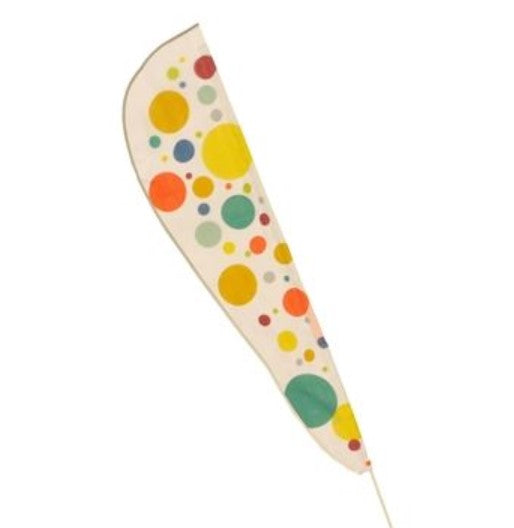 TerraTrike Teardrop 6mm Trike Flag with a multi-colored polka dot pattern.