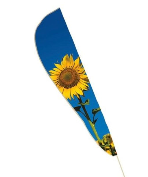 TerraTrike Teardrop 6mm Trike Flag with a yellow sunflower Pattern on a blue background