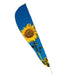 TerraTrike Teardrop 6mm Trike Flag with a yellow sunflower Pattern on a blue background