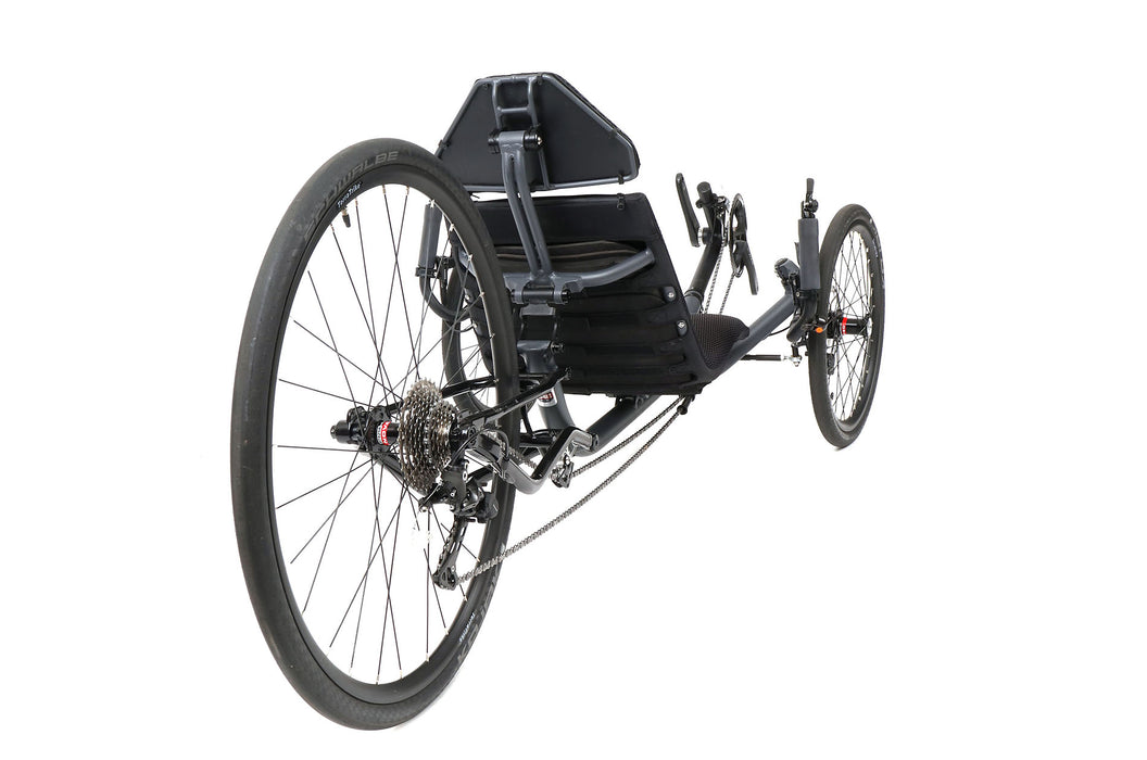 TerraTrike Used  Spyder Recumbent Trike, studio rear quarter view