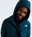 The North Face Men's Aconcagua 3 Lined Hoodie Midnight Petrol, studio front view with hood