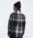 The North Face Mens Arroyo Flannel Shirt Smoked Pearl Macro Plaid, studio back view