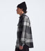 The North Face Mens Arroyo Flannel Shirt Smoked Pearl Macro Plaid, studio side view