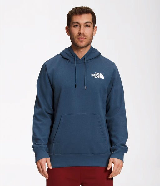 The North Face Mens Box NSE Pullover Hoodie Shady Blue/TNF Black, studio front view