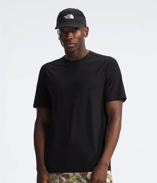 The North Face Mens Dune Sky S/S Crew TNF Black being worn by model halfbody studio image front view