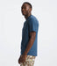 The North Face Mens Dune Sky S/S Crew Shady Blue being worn by model halfbody studio image side view
