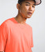 The North Face Mens Dune Sky S/S Crew Vivid Flame being worn by model halfbody studio image closeup