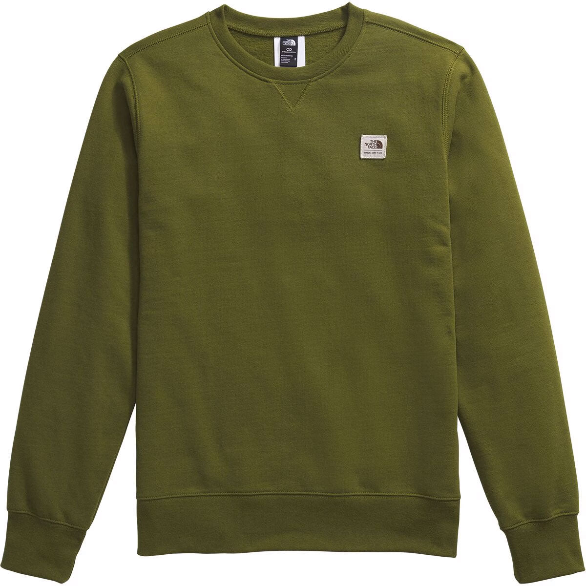 The North Face Mens Heritage Patch Crew Forest Olive/Heritage