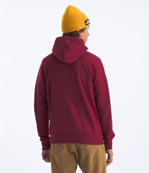 The North Face Mens Heritage Patch Pullover Hoodie Beetroot, studio back view