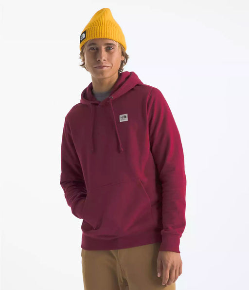 The North Face Mens Heritage Patch Pullover Hoodie Beetroot, studio front view