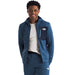 The North Face Mens Mountain Athletics Full Zip Fleece Shady Blue/Summit Navy, studio front view