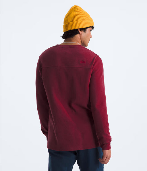 The North Face Mens Waffle Long Sleeve Henley Beetroot, studio backview