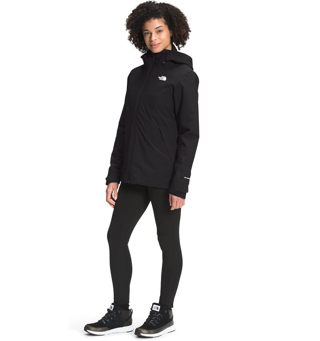 The North Face Women's Carto Triclimate® Jacket TNF Black, studio front quarter view