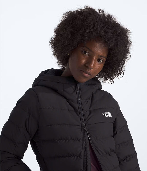 The North Face Womens Aconcagua Parka TNF Black, studio front zipper detail view