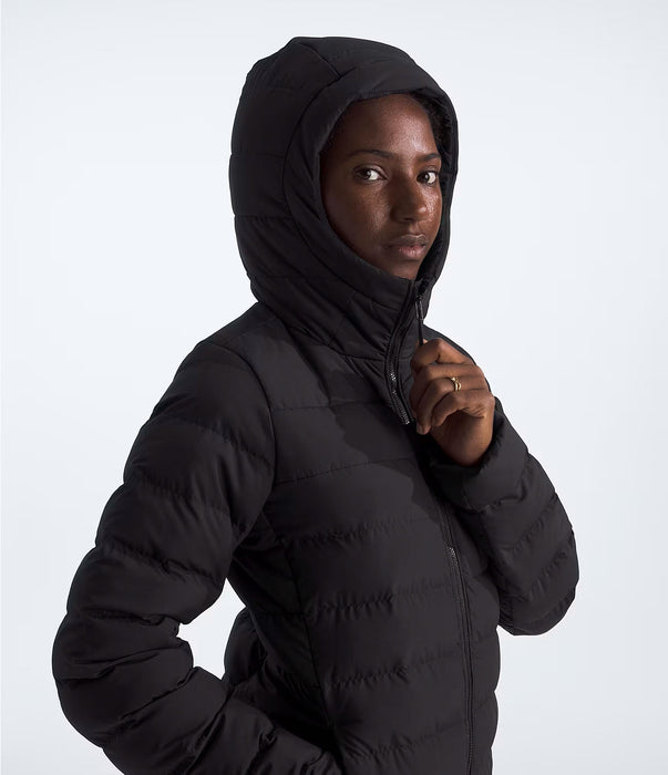 The North Face Womens Aconcagua Parka TNF Black, studio front hood view