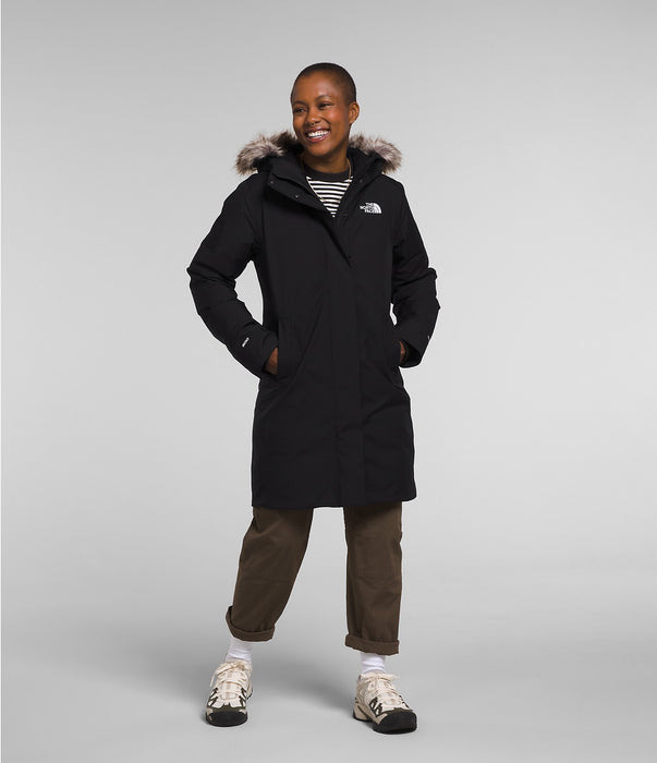 The North Face Womens Arctic Parka Black Front Studio Image